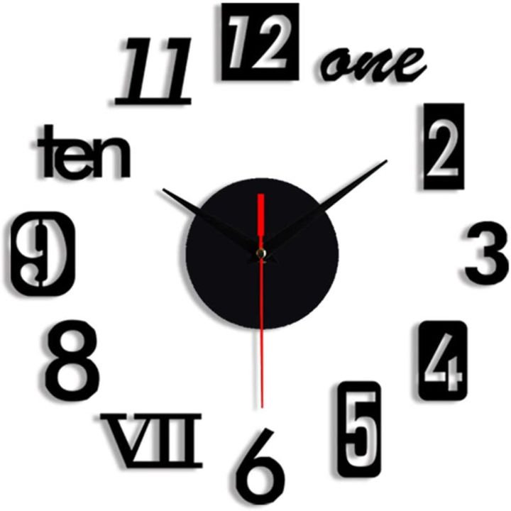DIY Wall Clock - 3D Wooden wall clock Decor,Wall Sticker Clock Home Decor