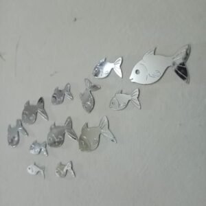 30 Pcs Acrylic Fishes Mirror Wall Art Decor Fishes Mirror Stickers Decals for Kids Girls Bedroom Bathroom Playroom…