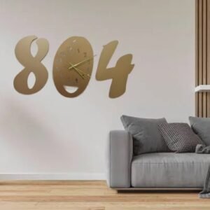 3d wall clock Wooden Golden color Wall Clock (804)