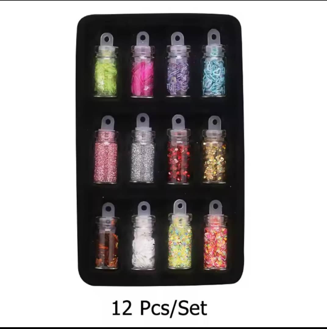 DIY Starry Nail Art Kit, Nail Decals, Glitter Jar Art kit Features a Selection of Starry Nail Stickers, Multi…