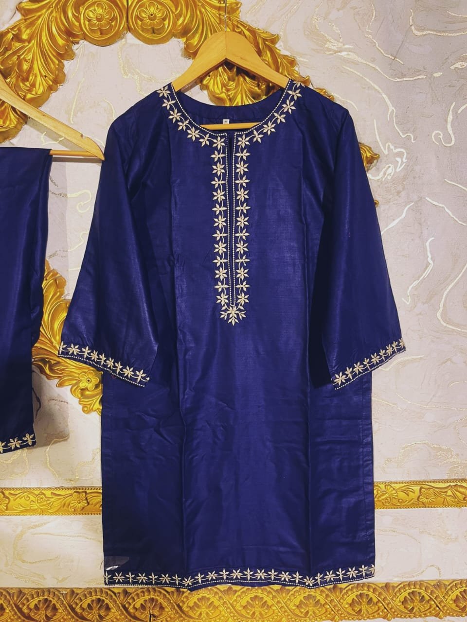 2pcs Stitched Suits 2 Pcs Elegant Women's Stitched Embroidered Linen Shirt And Trouser - Image 3