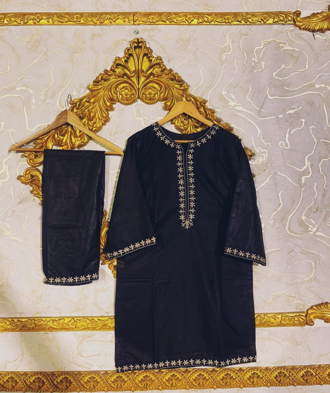 2pcs Stitched Suits 2 Pcs Elegant Women's Stitched Embroidered Linen Shirt And Trouser - Image 5