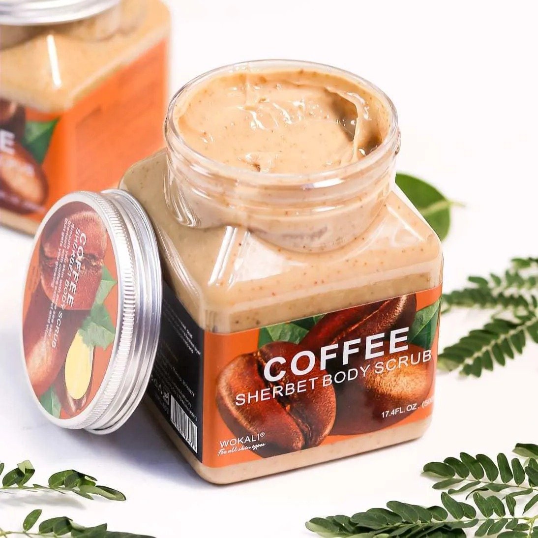 Pack Of 02 | WOKALI Coffee Sherbet Body Scrub 350ml - WKL692 - Exfoliating & Hydrating Coffee Scrub - Image 3