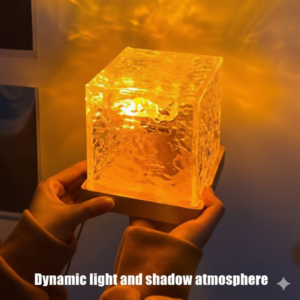 Dynamic Rotating Water Ripple Night Light milti Colors Flame Crystal Lamp for Living Room, Study, Bedroom/Galaxy…