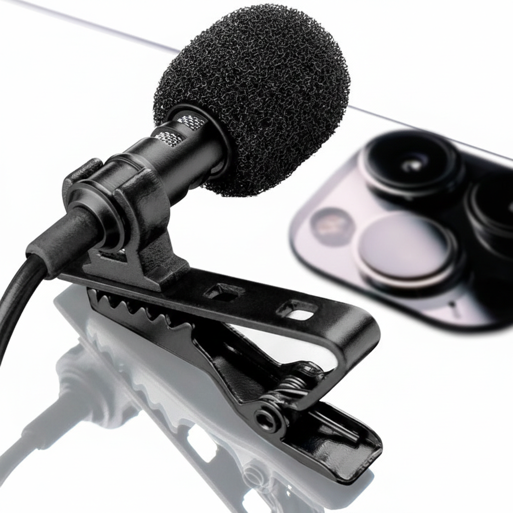 Professional Tiktok3.5 AUX Microphone Micro - Cravate Mic Lavalier Single Mic - Black - Image 3