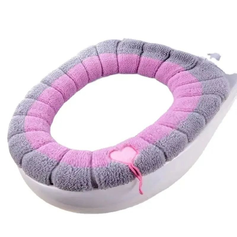 1Pc - Warm Toilet Seat Cover Soft Stretchable Cushioned Seat Pad Cozy Washable Universal Fit Warmth Protector For… - Image 3