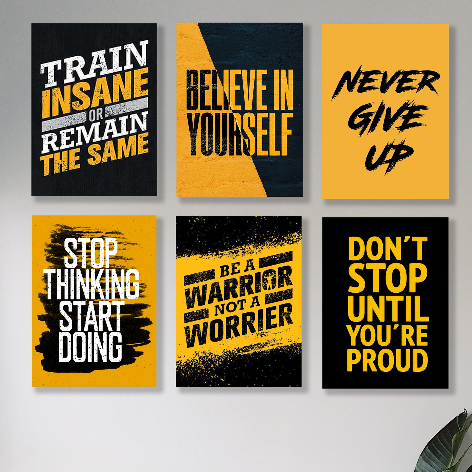 set of 6 Motivational wooden canvas frames for wall decore / sticky phototiles - Image 3