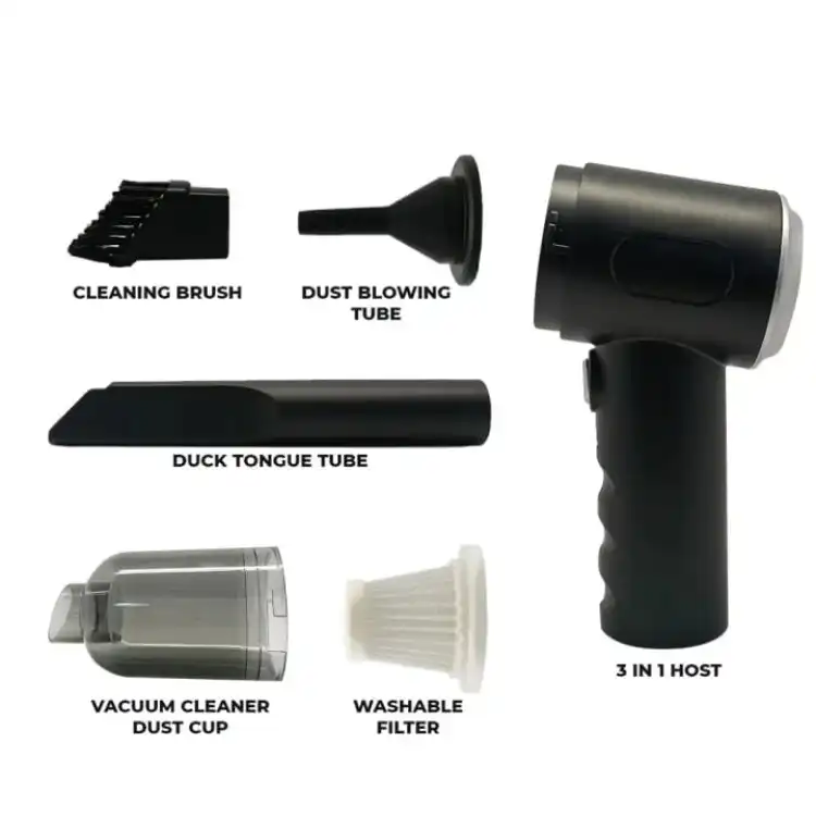 3 in 1 Portable Mini Vacuum Cleaner Duster Blower Air Pump Wireless Handheld Clean Microscopic dust Like Car…