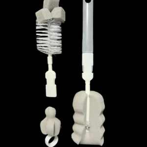 (pack of 3 )Baby Bottle and Teath Brush Set with Changeable Endings - Bottle, Sponge, Straw, and Pacifier (random…