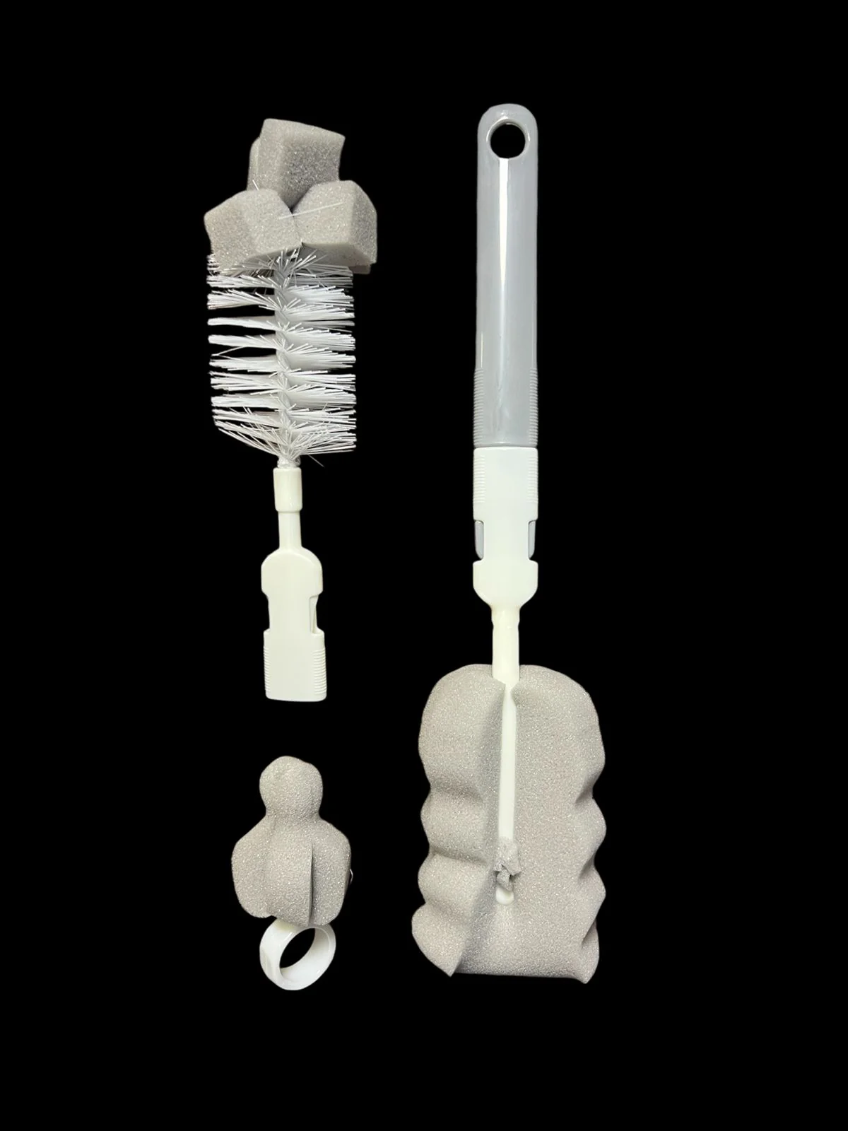 (pack of 3 )Baby Bottle and Teath Brush Set with Changeable Endings - Bottle, Sponge, Straw, and Pacifier (random…