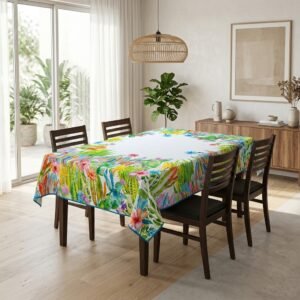 Dining Table Cover 60 Ă— 72 Inches - Elegant Tablecloth for 6 - Seater Dining Table (Mixed Design)