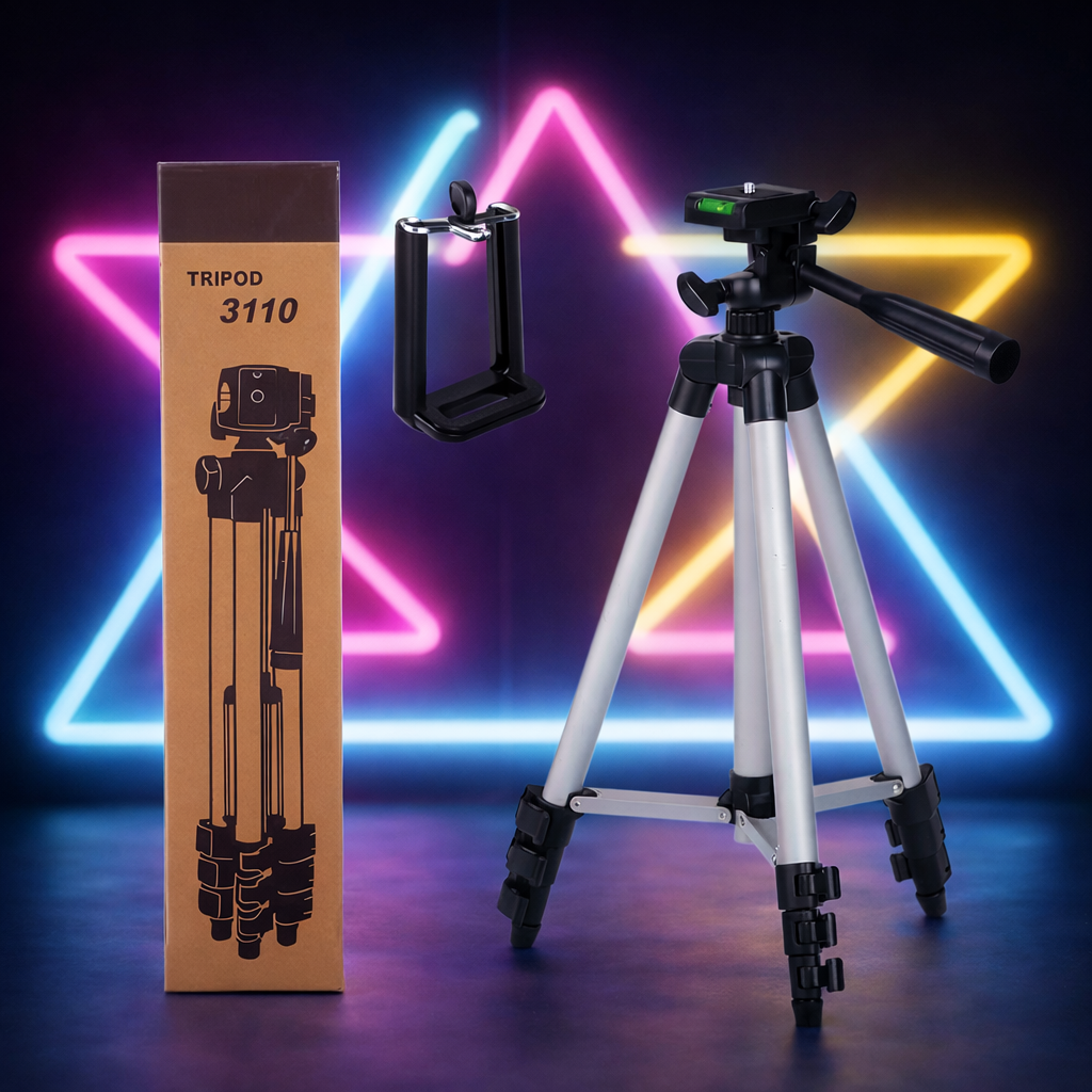 Tripod 3110 Portable Adjustable Aluminium Lightweight Camera Stand Tripod, with 3 - Dimensional Head and Quick…