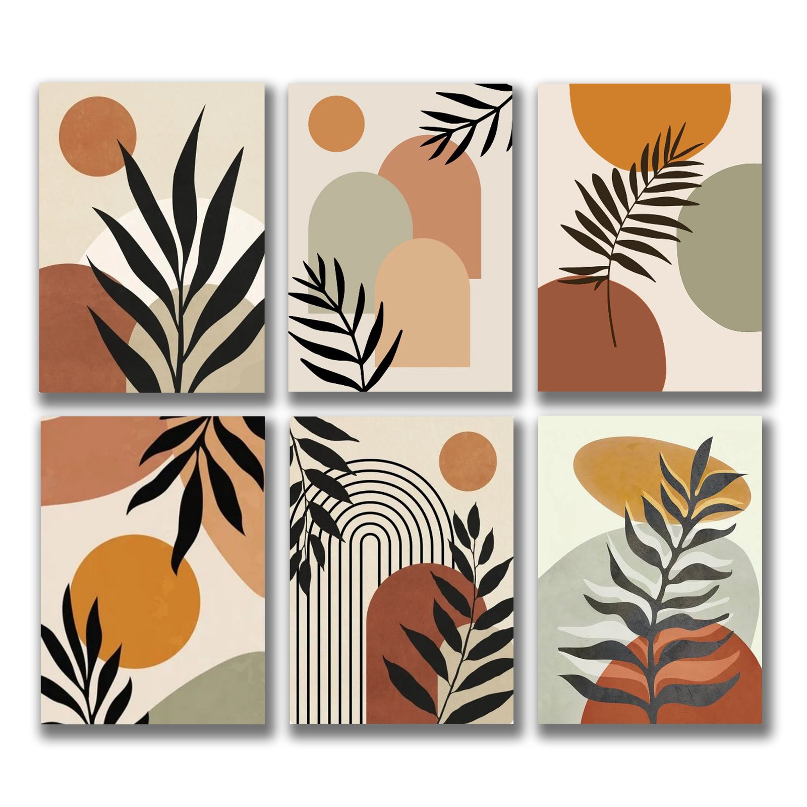 set of 6 abstract art wooden canvas frames for wall decoration / sticky photo tiles - Image 2