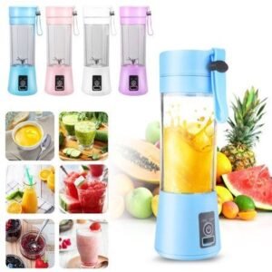 6 Blade Mini Portable USB Juicer Blender Compact Cordless Fruit Mixing Cup And Smoothies Maker - 380ML Capacity…