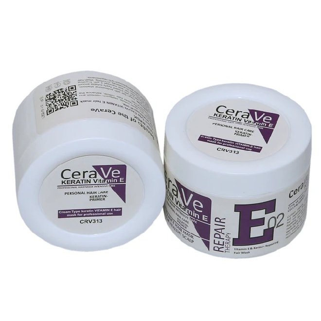 Cera Ve Keratin Vitamin E Repair Therapy E02 Hair Mask - 500ml | Deep Hair Repair Solution