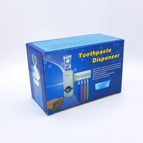 Toothpaste Dispenser With 5 Brush Holder Wall Mounted Automatic Hands Free Toothpaste Dispenser - Image 3