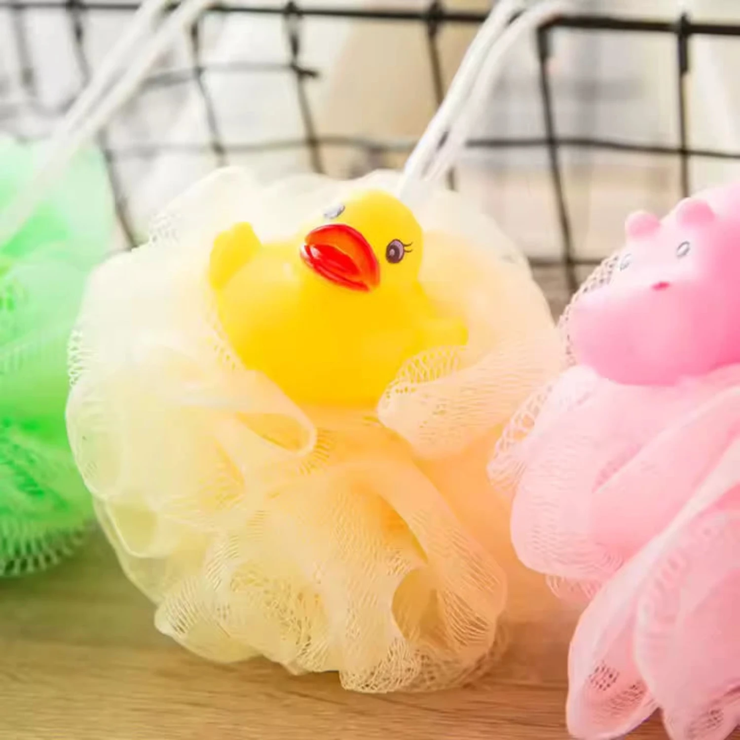 Kids Bath Sponge Ball - with Soft Toy