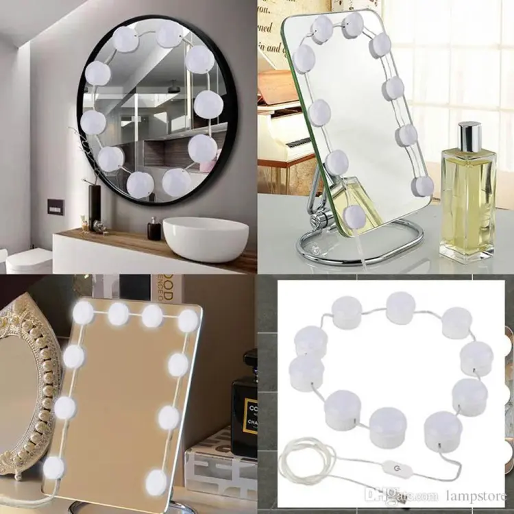 Vanity Mirror Fill Light Adjustable Luminance 3 Colors LED USB Wall Bulbs String For All Pretty 3 Colors Dimmable… - Image 2