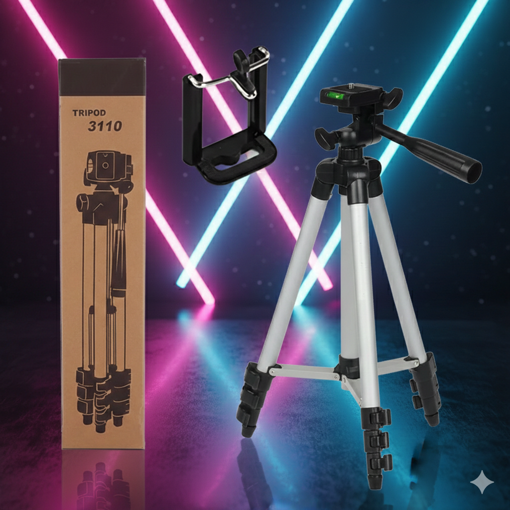 Tripod 3110 Portable Adjustable Aluminium Lightweight Camera Stand Tripod, with 3 - Dimensional Head and Quick… - Image 2