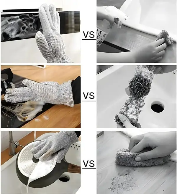 (1pcs) Wire Dishwashing Gloves | Dishwashing Rags For Wet And Dry Non - scratch Wire Dish Cloths For Washing… - Image 3