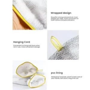(1pcs) Wire Dishwashing Gloves | Dishwashing Rags For Wet And Dry Non - scratch Wire Dish Cloths For Washing…