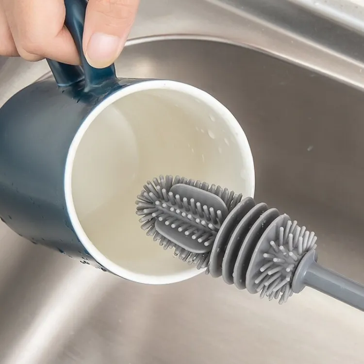 Silicone Feeder Bottle Brush Glass Brush Cup Brushes Long Handle | Silicone Bottle Cleaning Brush With Long… - Image 3