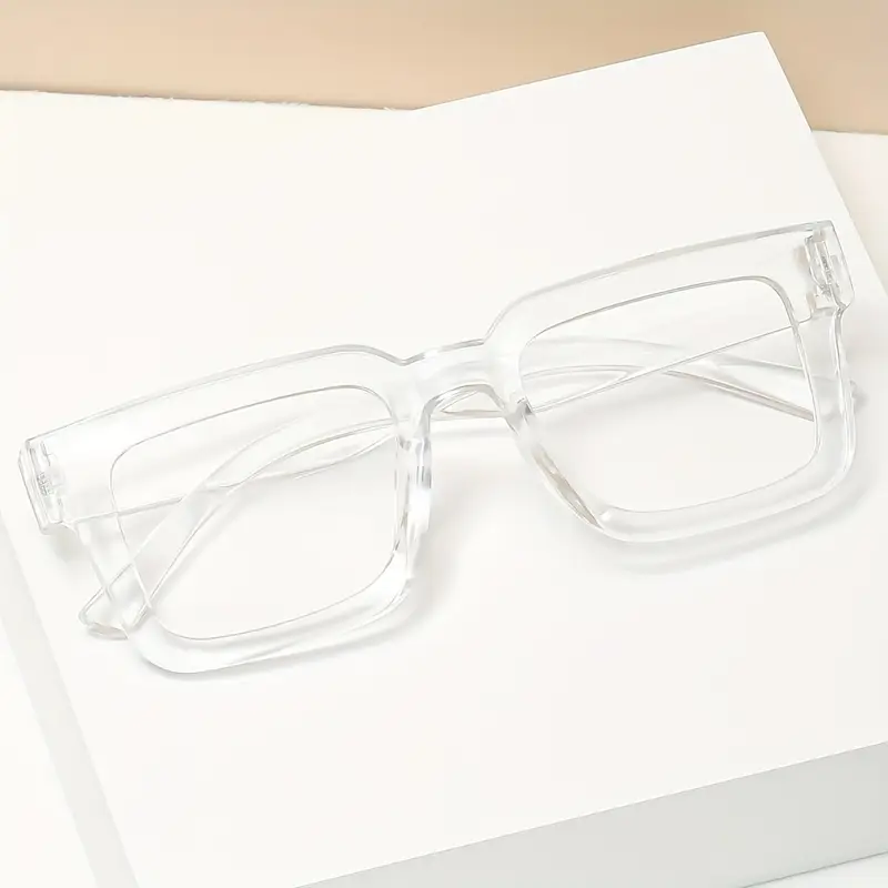 Trendy Transparent Frame Bold Fashion Glasses for Men & Women - Stylish Clear Lens Eyewear for Daily Wear - Image 3