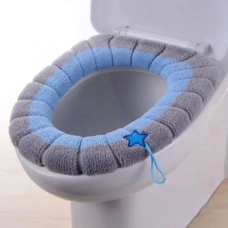 1Pc - Warm Toilet Seat Cover Soft Stretchable Cushioned Seat Pad Cozy Washable Universal Fit Warmth Protector For… - Image 2