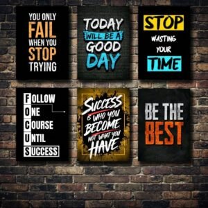 Set Of 6 Motivational Premium Wall Art Photo Tiles Modern Picture Frames For Home Decor Gallery Walls And Living…