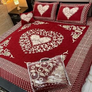 4Pc Velvet Jaquard Bedsheet King Size Velvet Jaquard