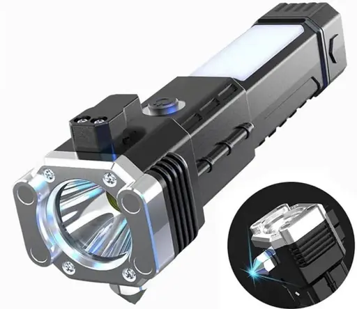 Multi - functional LED Flashlight ,torch ( Rechargeable ) with box (random Color) - Image 3