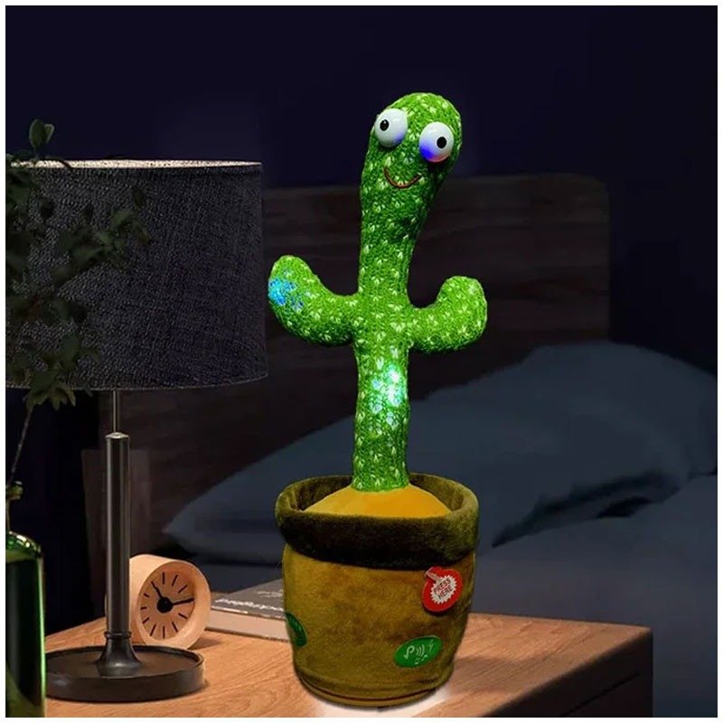 Portable Rechargeable Dancing Cactus Toy Funny Education Toys for Babies (With Box)