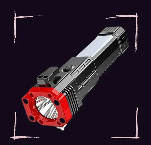 Multi - functional LED Flashlight ,torch ( Rechargeable ) with box (random Color) - Image 2