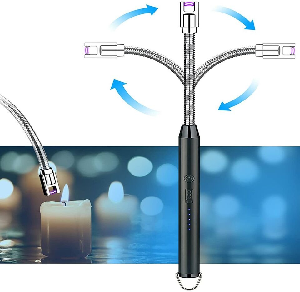 Arc Lighter With Usb Charging,flameless Windproof,led Battery Display,safety Switch,rotate 360 Degrees,for… - Image 2