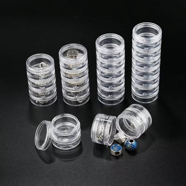 Transparent Co Joined Round Jewelry Makeup Storage Box Container | Bracelet, Earring Round Plastic Organizer - Image 2